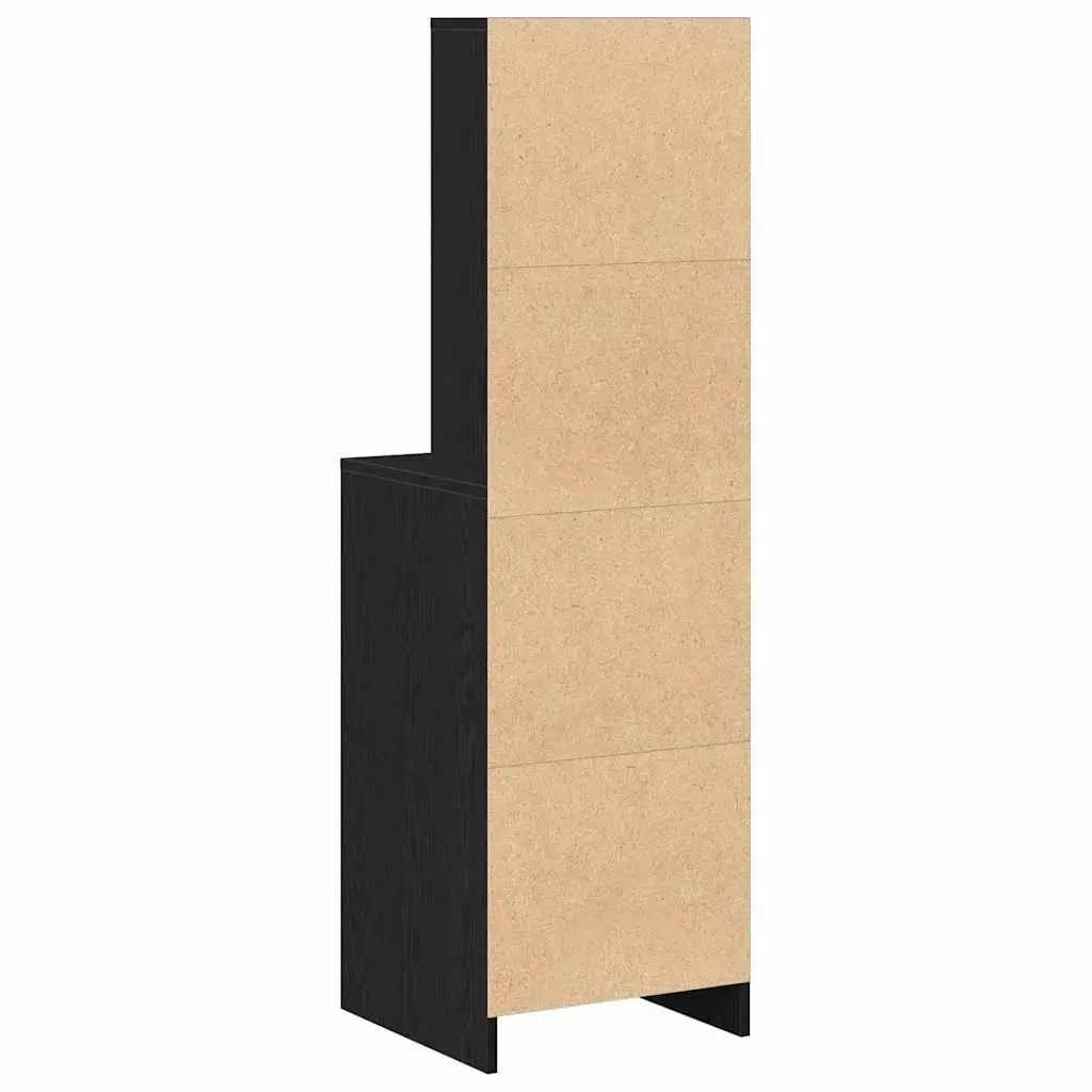 Highboard Storage Cabinet Engineered Wood 40cm Black Oak