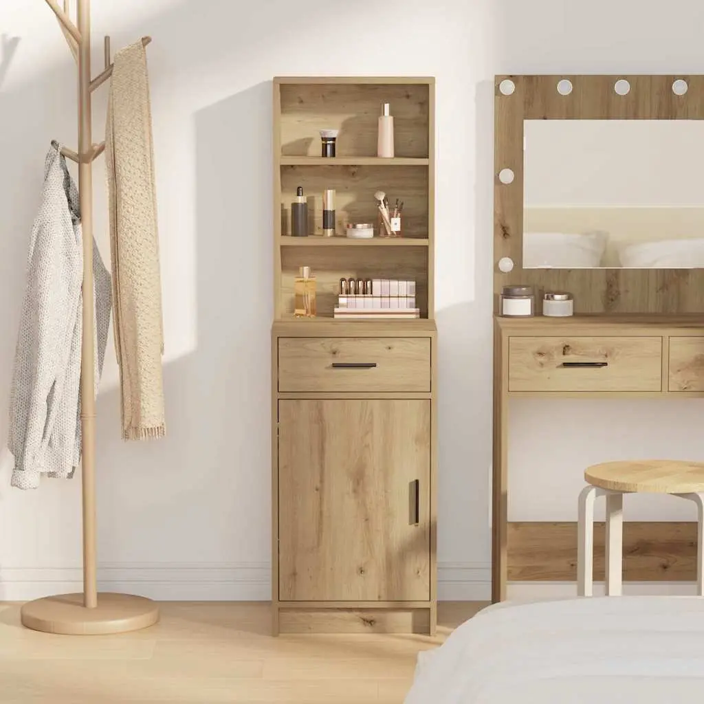 Highboard Storage Cabinet Brown Engineered Wood Dining Room Sideboard