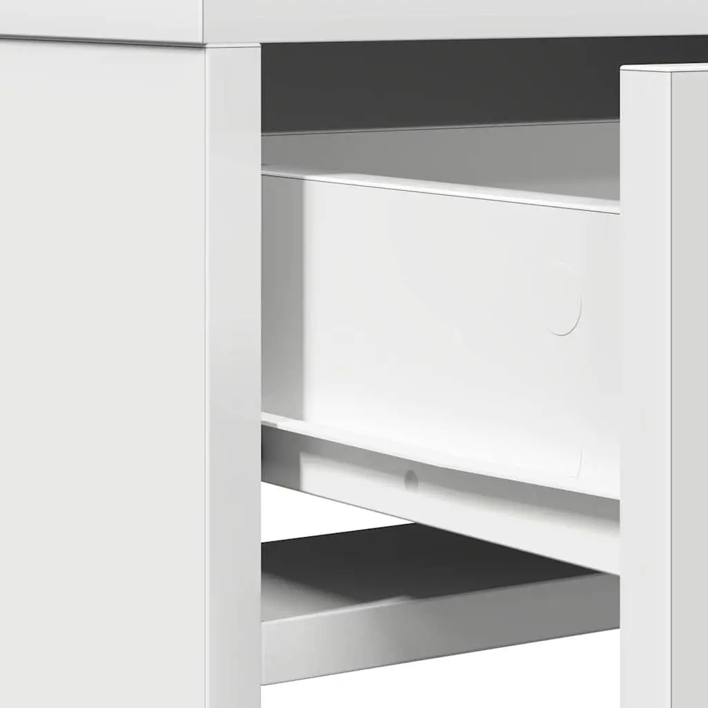 Dressing Table LED Mirror Lights White Engineered Wood Storage Drawers