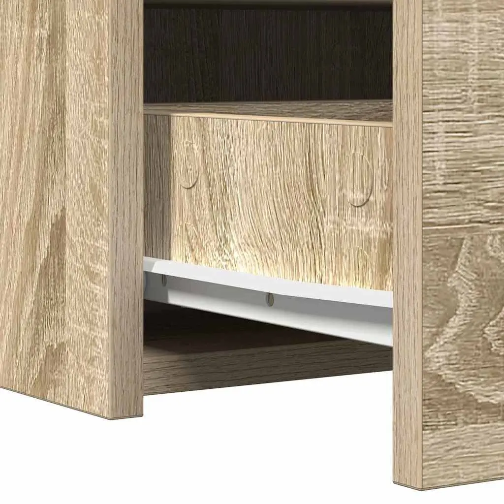 Dressing Table Modern Vanity Unit Brown Engineered Wood Integrated Mirror Storage