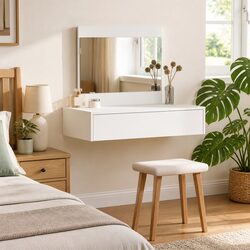 Dressing Table White Bedroom Vanity Modern Storage Makeup Console 83x40x70cm