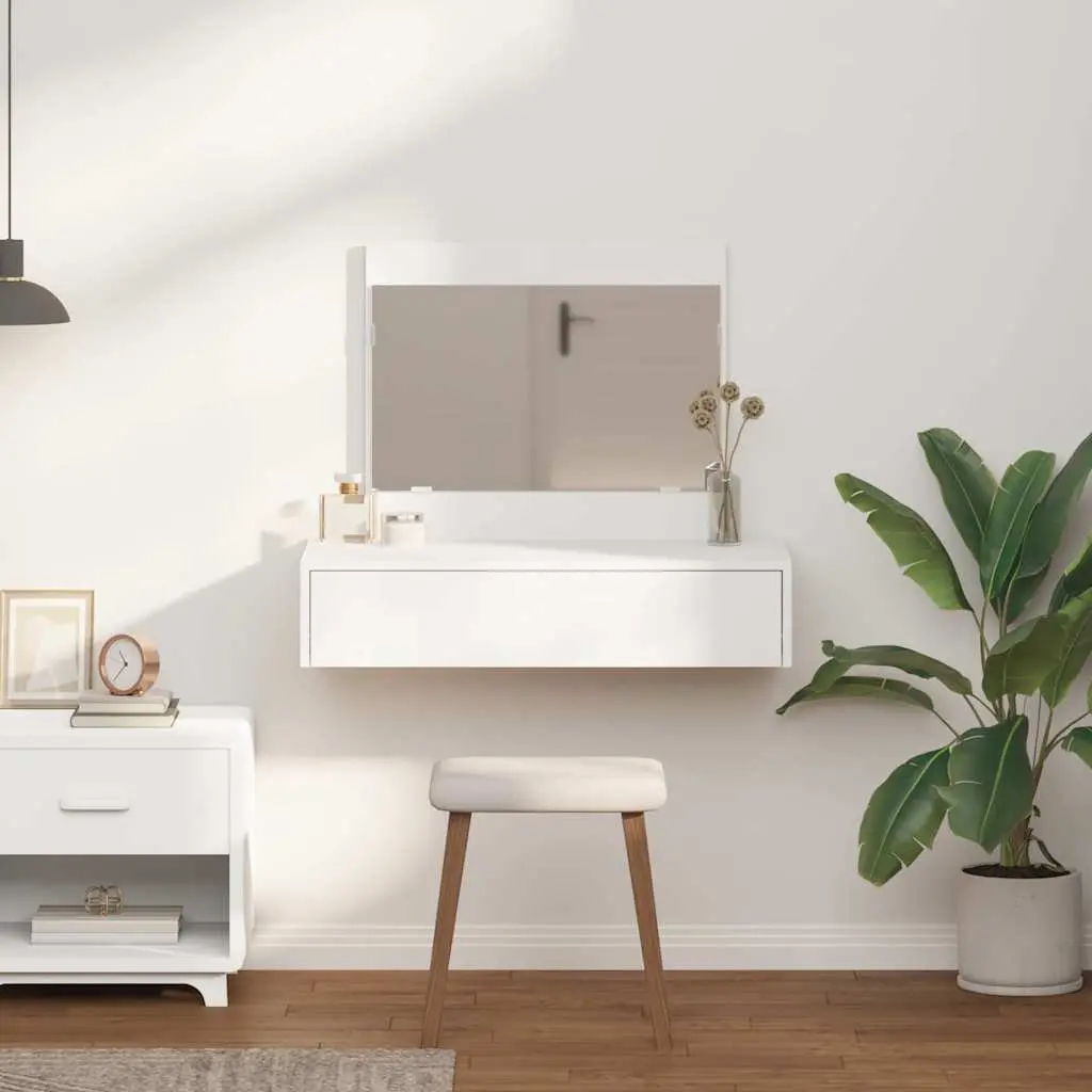 Dressing Table Modern Storage Makeup Console White 83x40x70cm