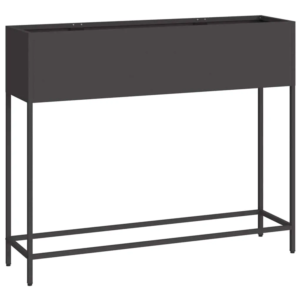 Raised Garden Planter Rectangular Metal Outdoor Gardening Bed Black Modern Style