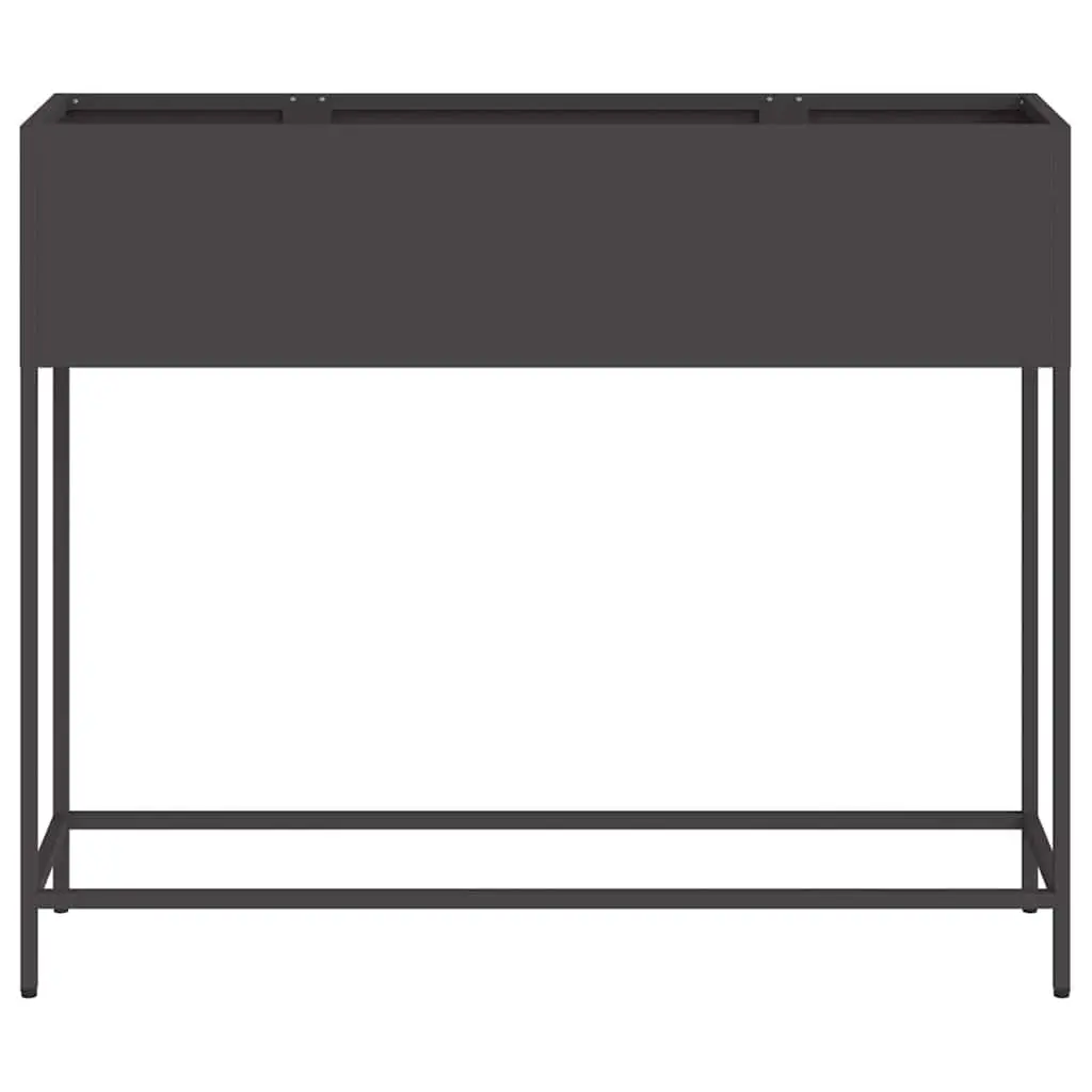 Raised Garden Planter Rectangular Metal Outdoor Gardening Bed Black Modern Style