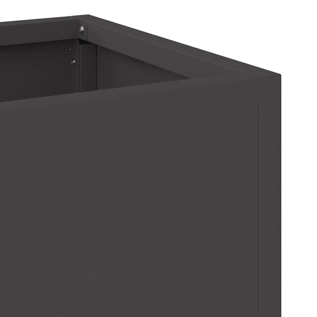 Raised Garden Planter Rectangular Metal Outdoor Gardening Bed Black Modern Style