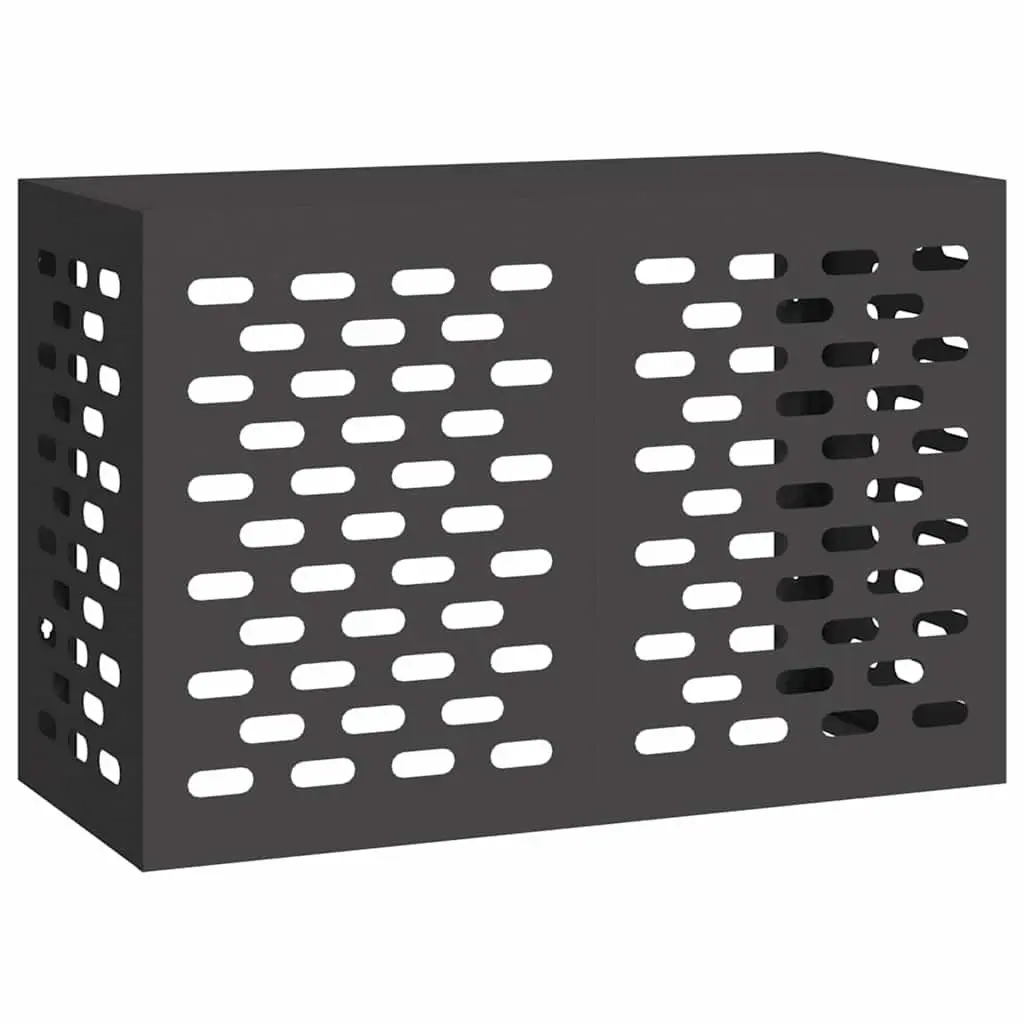 Air Conditioner Cover Rectangular Outdoor AC Unit Protection Weather Dust Steel Black