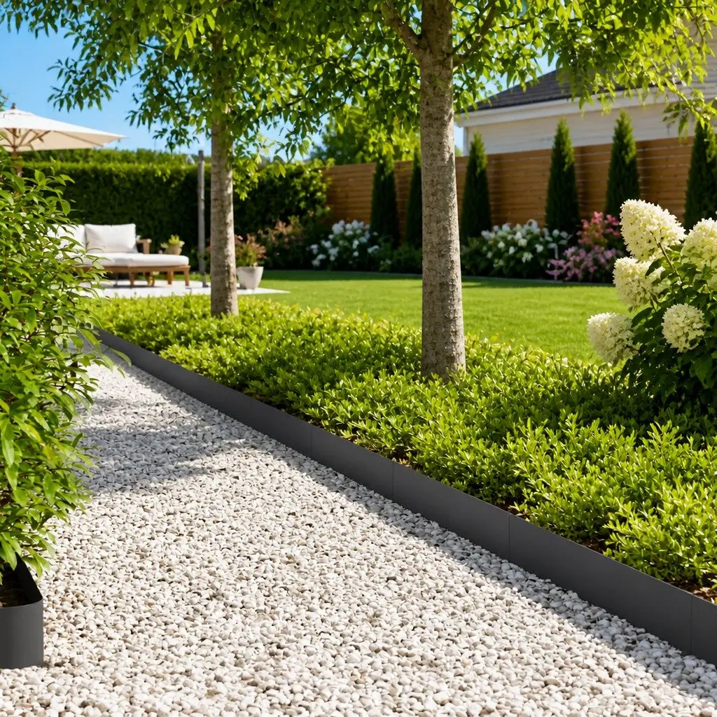 Lawn Edging Border Weather-Resistant Black Steel Landscape Barrier 20 Pieces