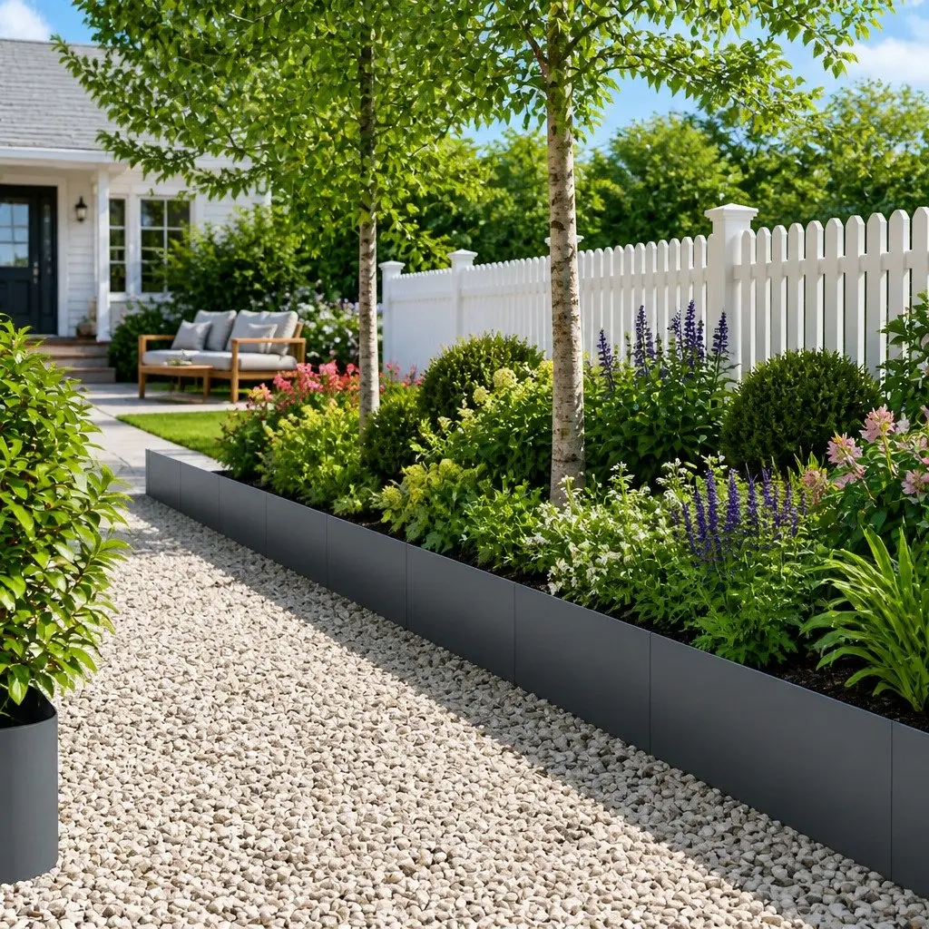 Garden Lawn Edging Cold Rolled Steel Borders 20 Piece Anthracite