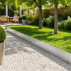 Garden Lawn Edging 20 pcs 100cm Steel Border Galvanised Silver Outdoor Fence