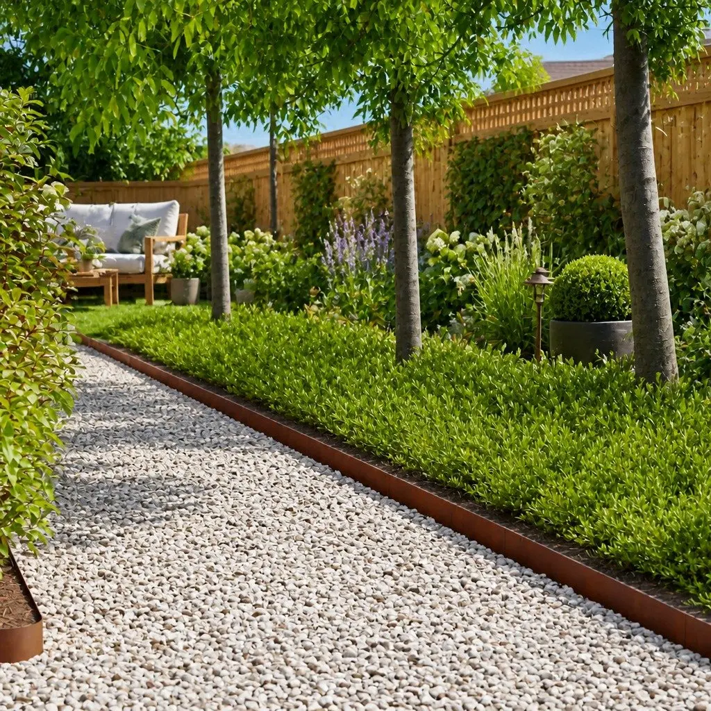 Garden Lawn Edging Weathering Steel Border 20 Pieces Brown