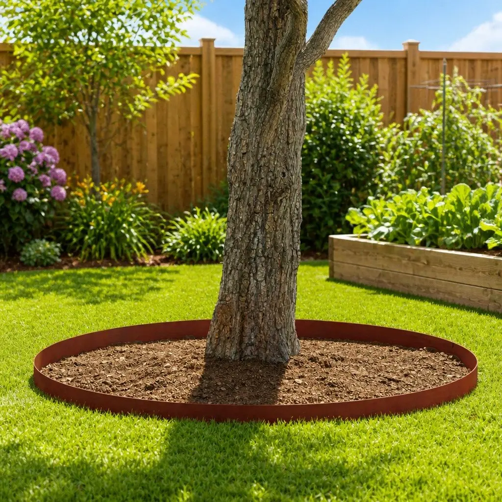 Garden Lawn Edging Weathering Steel 450cm Brown Border 4 Pieces