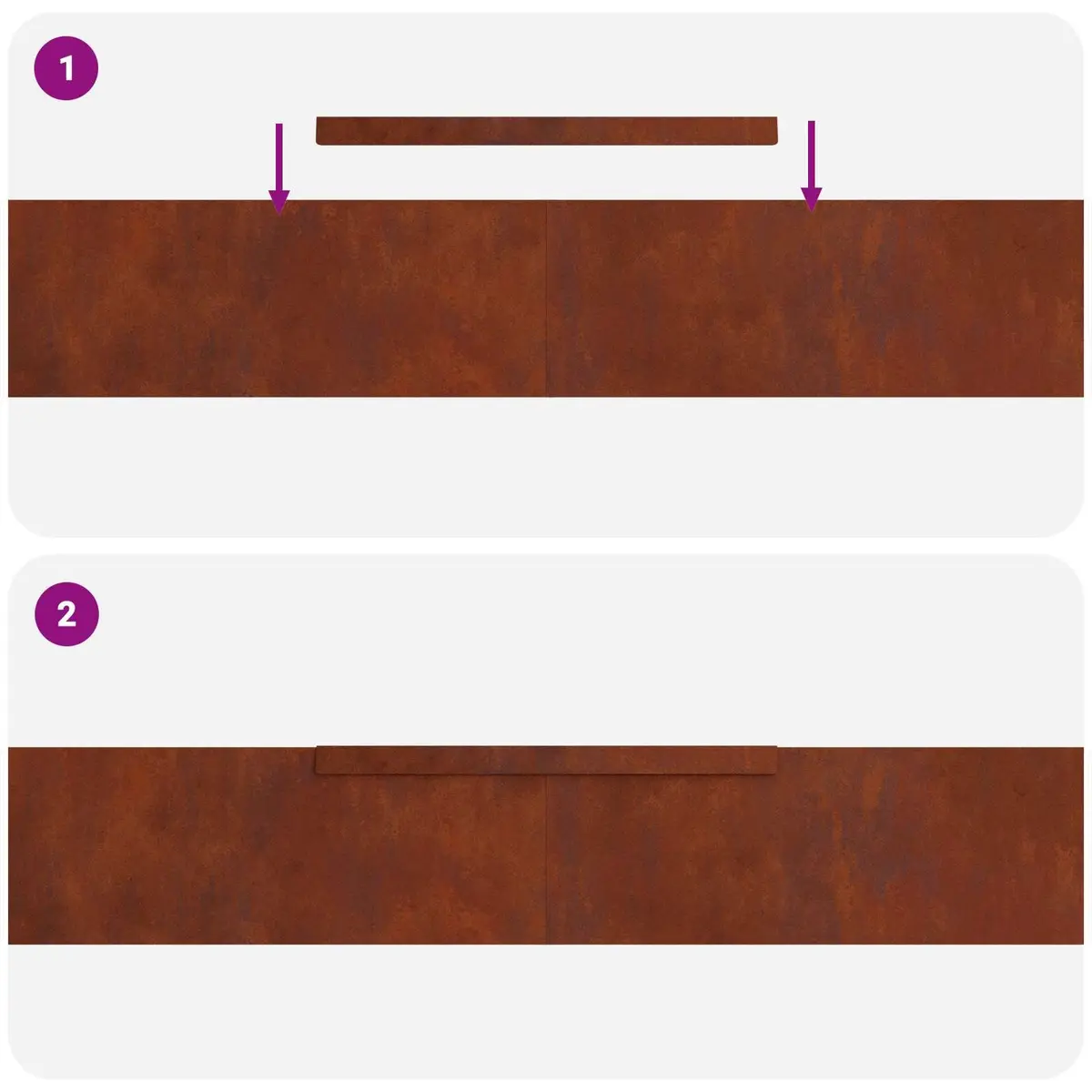 Garden Lawn Edging Weathering Steel 450cm Brown Border 4 Pieces