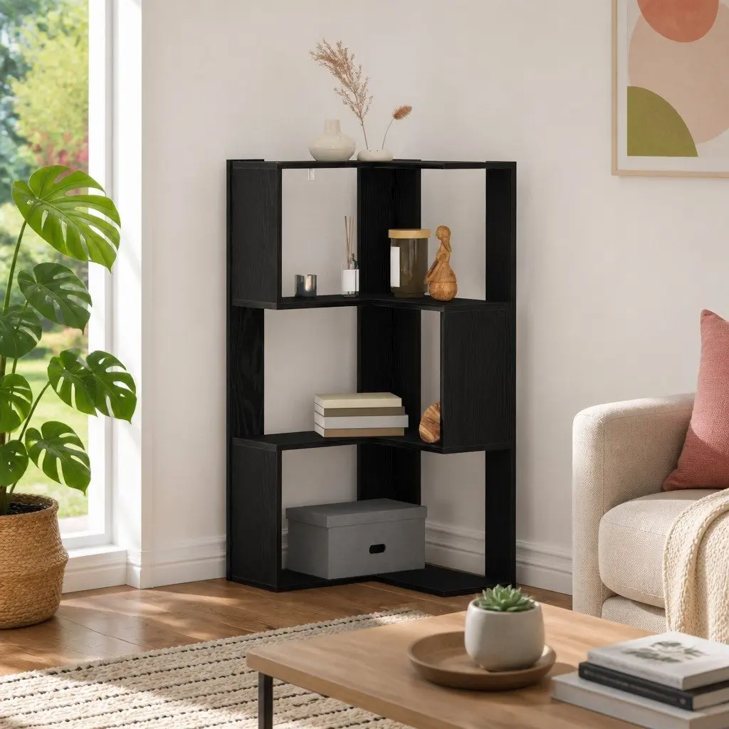 Bookcase Engineered Wood Black Oak 50 x 50 x 102 cm Storage Shelving Unit