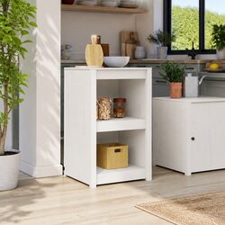 Kitchen Cabinet White 55x55x92cm Storage Cupboard Solid Pine Wood Minimalist