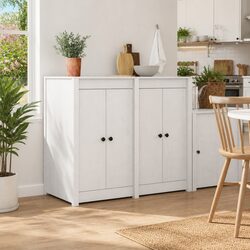 Kitchen Cabinet Door White Solid Pine Wood Modern Design 50 x 82 cm Flat Surface