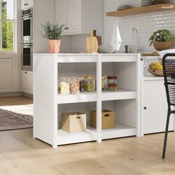 Kitchen Cabinet with Shelf Warm White Modern Storage Unit 106 x 55 x 92 cm