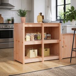 Kitchen Cabinet Brown Oak Storage Cupboard Furniture 106cm Wide Modern Design