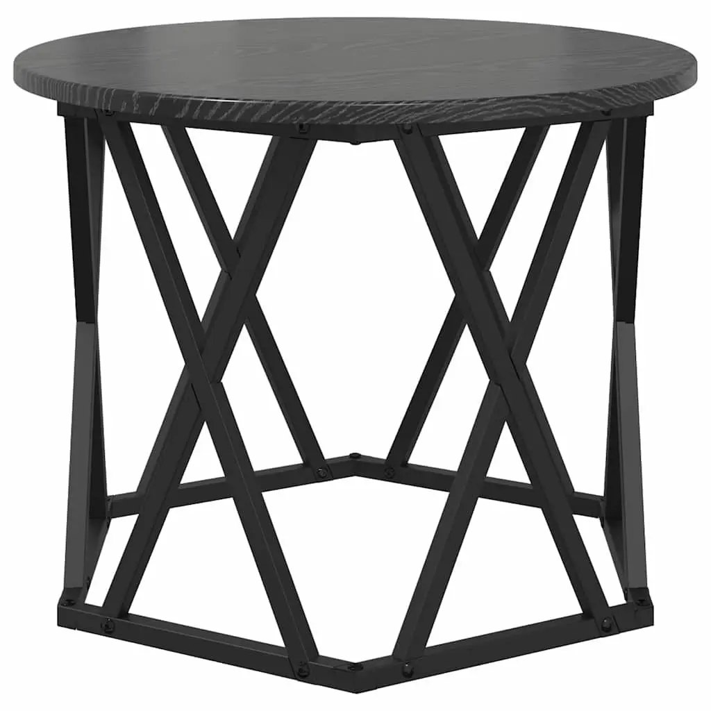 Nesting Side Table Set Modern 3 Pieces Black