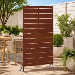 Garden Privacy Screen 100x50x180cm Steel Cut-Out Design Outdoor Patio Fence