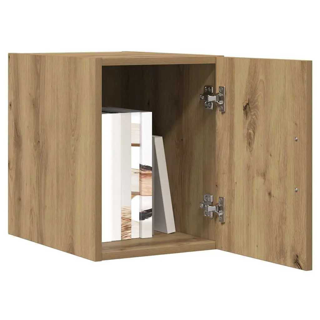 Wall-Mounted Cabinet Modern Storage Furniture Brown Engineered Wood