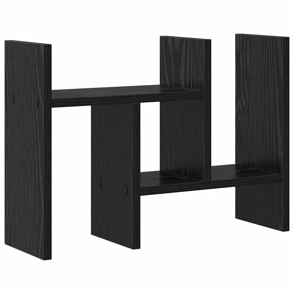 Desk Organiser Engineered Wood Black Oak 50cm Office Storage Filing Organisation