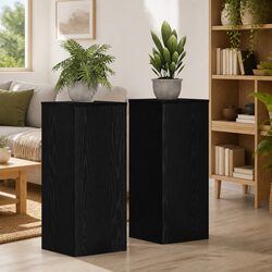 Plant Stand 2 Pieces Black Oak 30x30x70cm Engineered Wood Indoor Outdoor Display