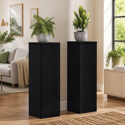 Plant Stand 2 pcs Black Oak 25 x 25 x 80 cm Indoor Outdoor Garden Display