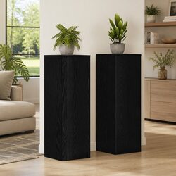 Plant Stand Black Oak 33x33x100cm Modern Display Indoor Outdoor Garden Balcony