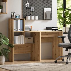 Desk Engineered Wood Brown Home Office Furniture Computer Workspace with