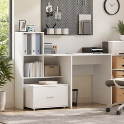 Drawer Cabinet with Wheels White Storage Furniture Engineered Wood Home