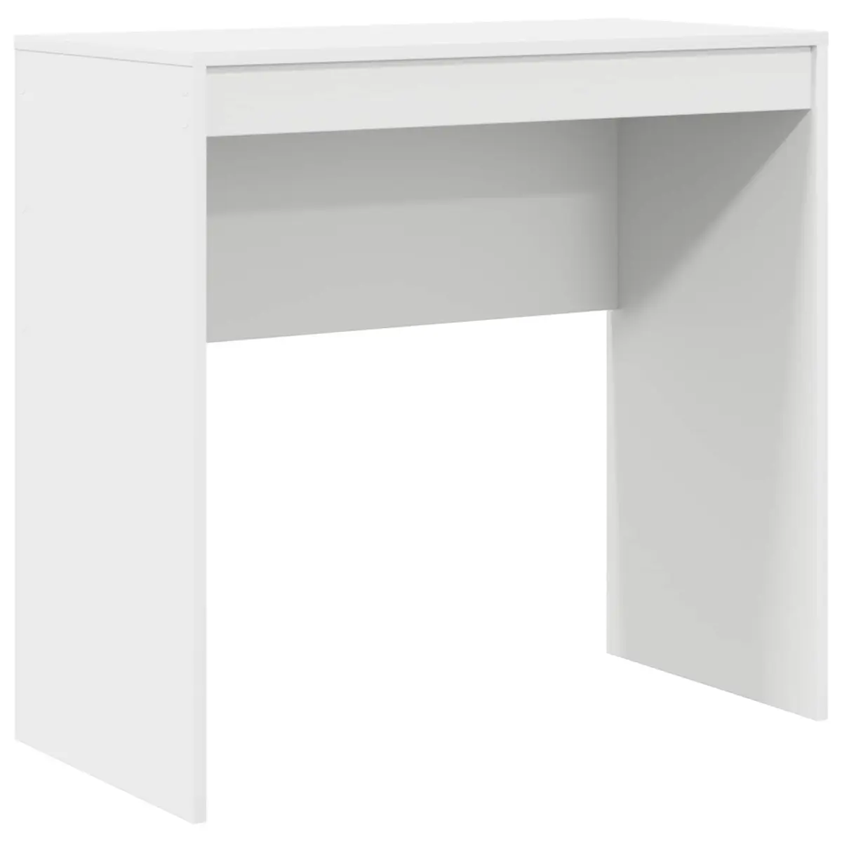 White Compact Writing Desk Engineered Wood Office Study Workspace Furniture