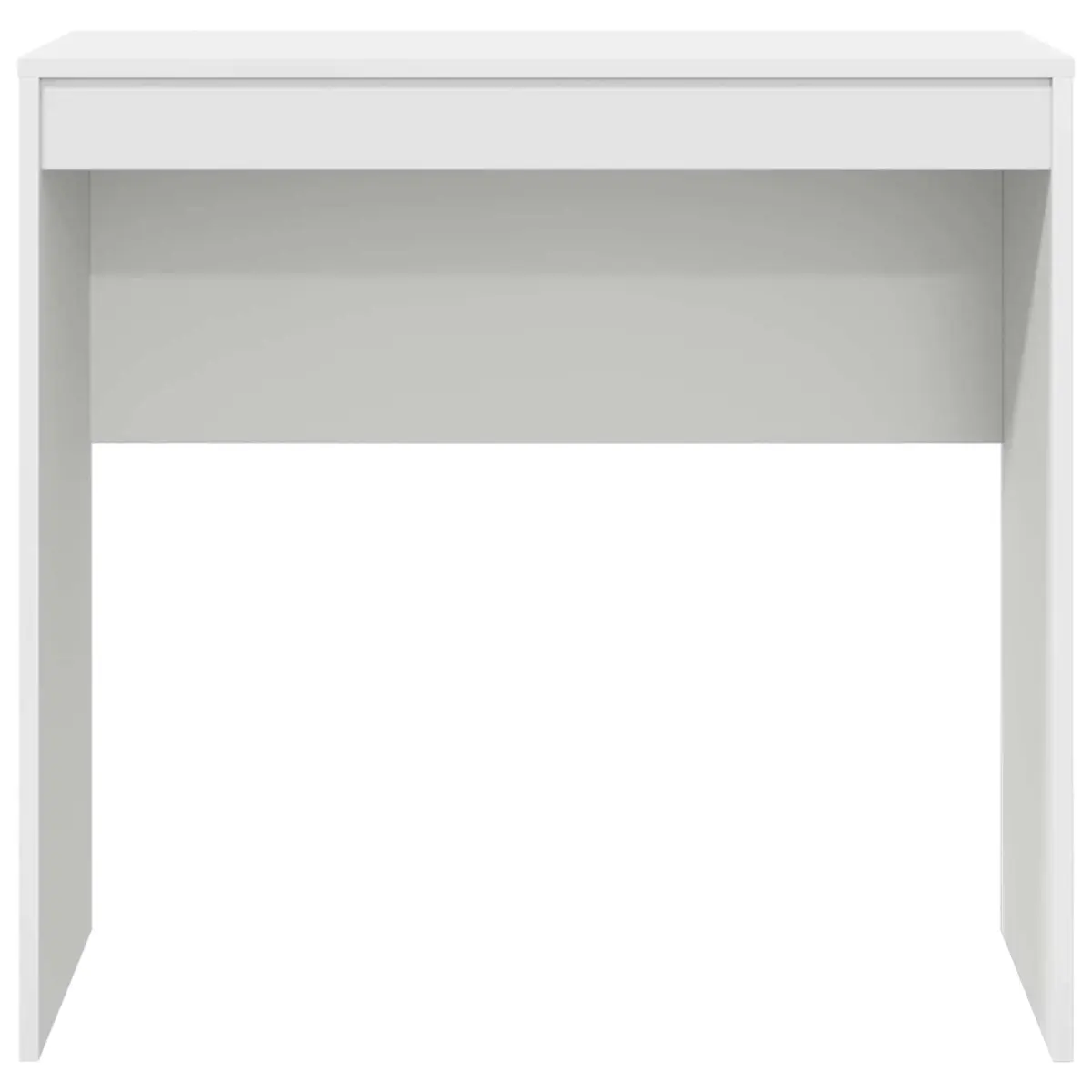 White Compact Writing Desk Engineered Wood Office Study Workspace Furniture