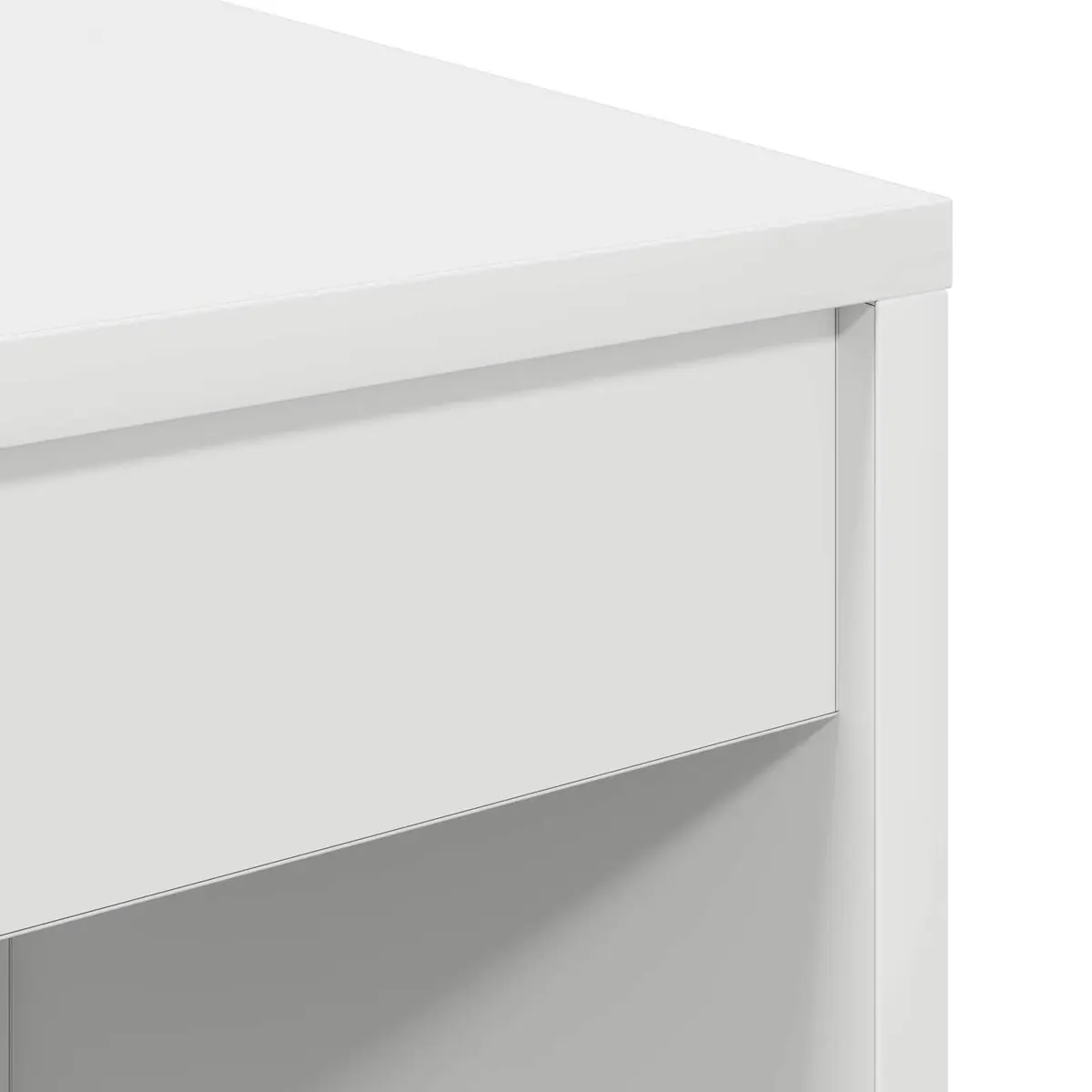 White Compact Writing Desk Engineered Wood Office Study Workspace Furniture