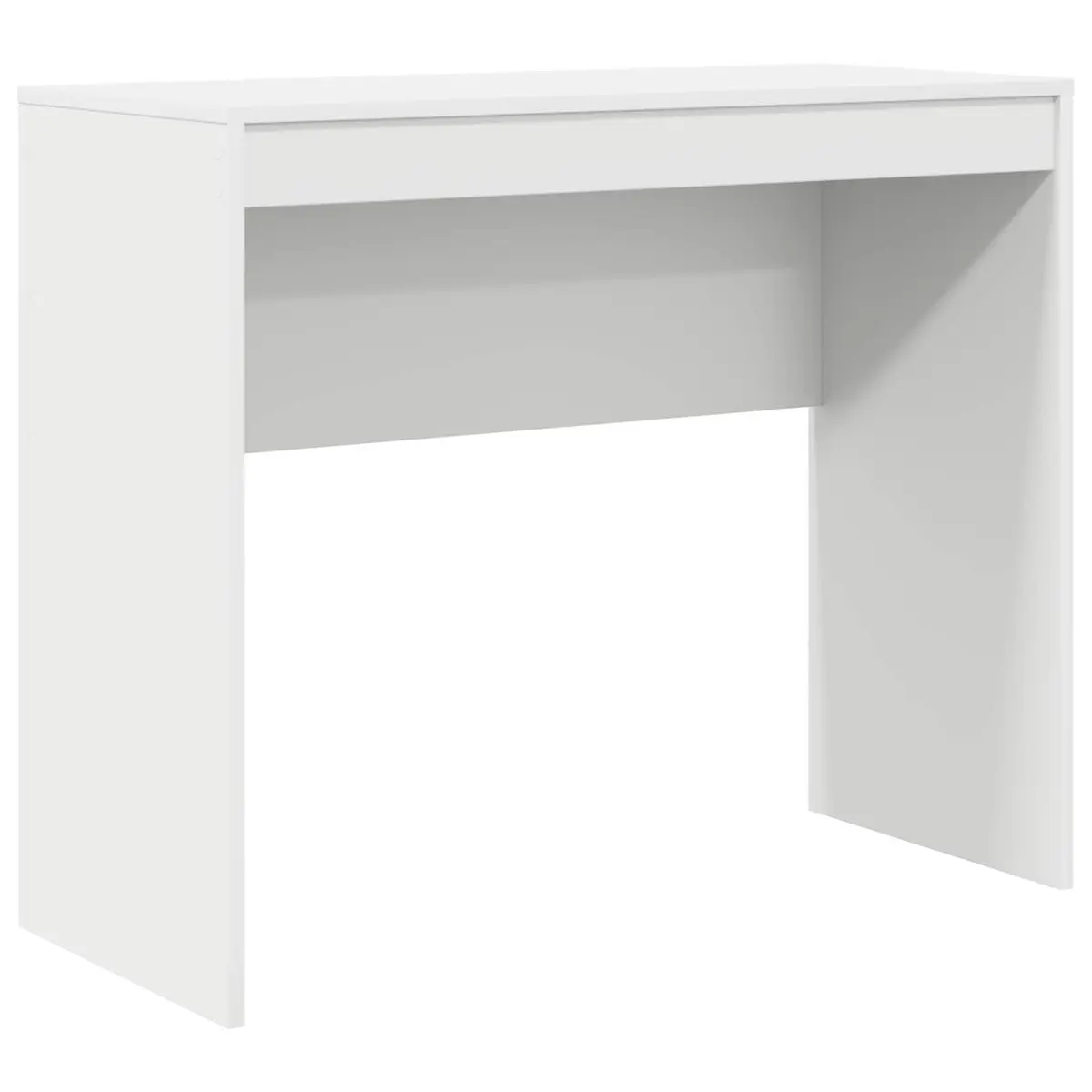 White Writing Desk Compact Home Office Study Workspace Engineered Wood