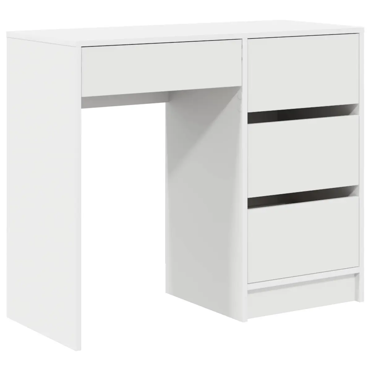 White Computer Desk with Drawer Storage Home Office Workspace 90 x 37.5 x 75 cm