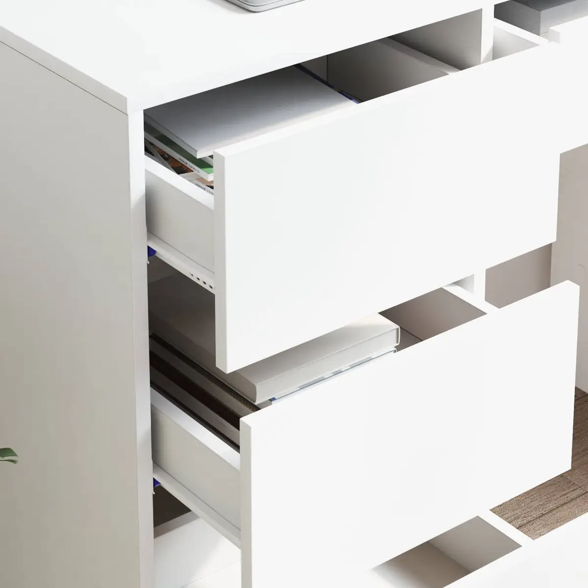 White Computer Desk with Drawer Storage Home Office Workspace 90 x 37.5 x 75 cm