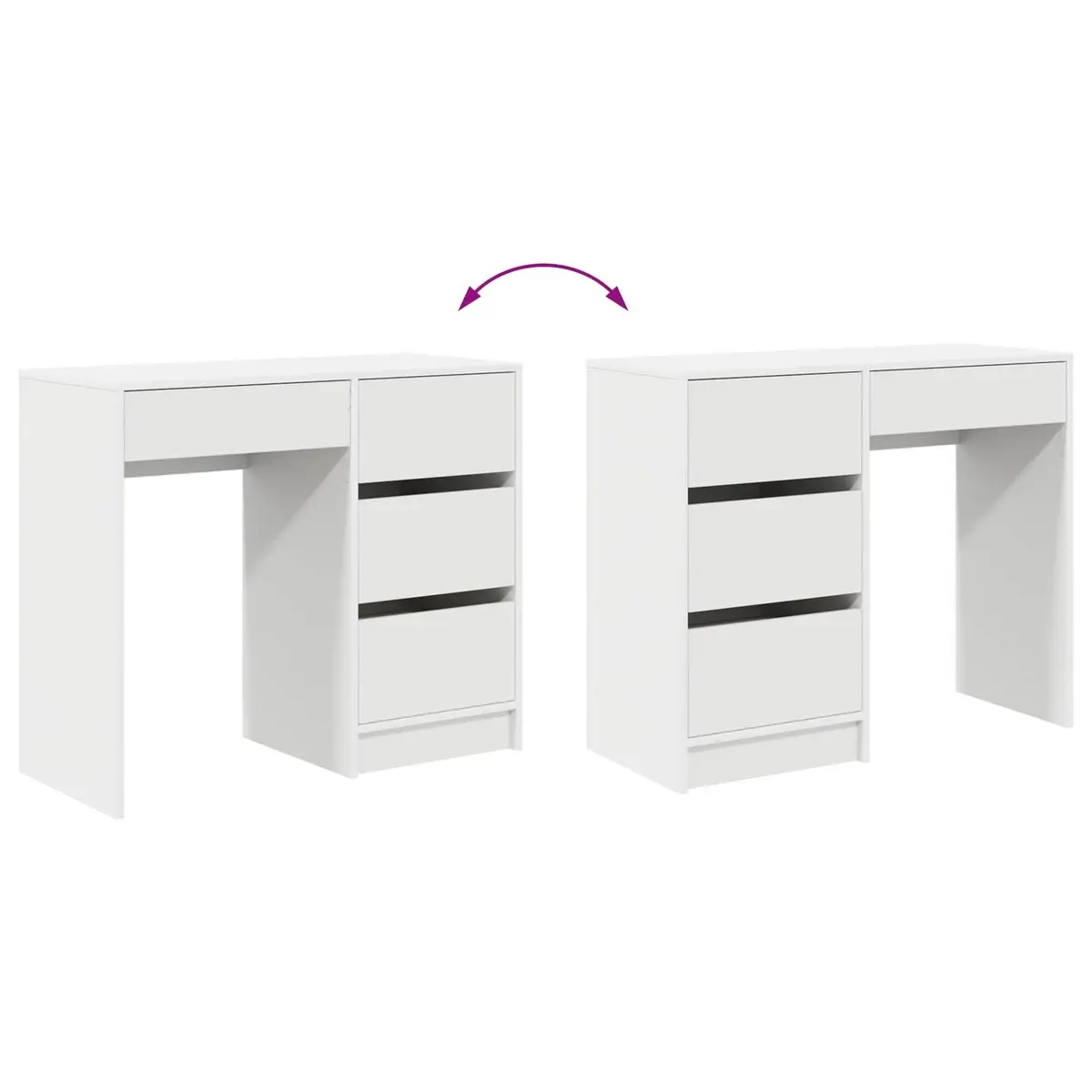 White Computer Desk with Drawer Storage Home Office Workspace 90 x 37.5 x 75 cm