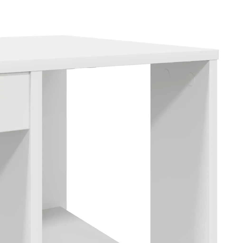 Desk with Shelf Storage White Engineered Wood 130 x 50.5 x 75 cm