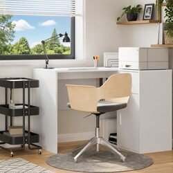 White Office Desk with Shelves 102x50x75cm Home Study Workstation Storage