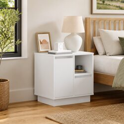Bedside Cabinet 2 pcs White Engineered Wood 50 x 34.5 x 50 cm Modern Storage