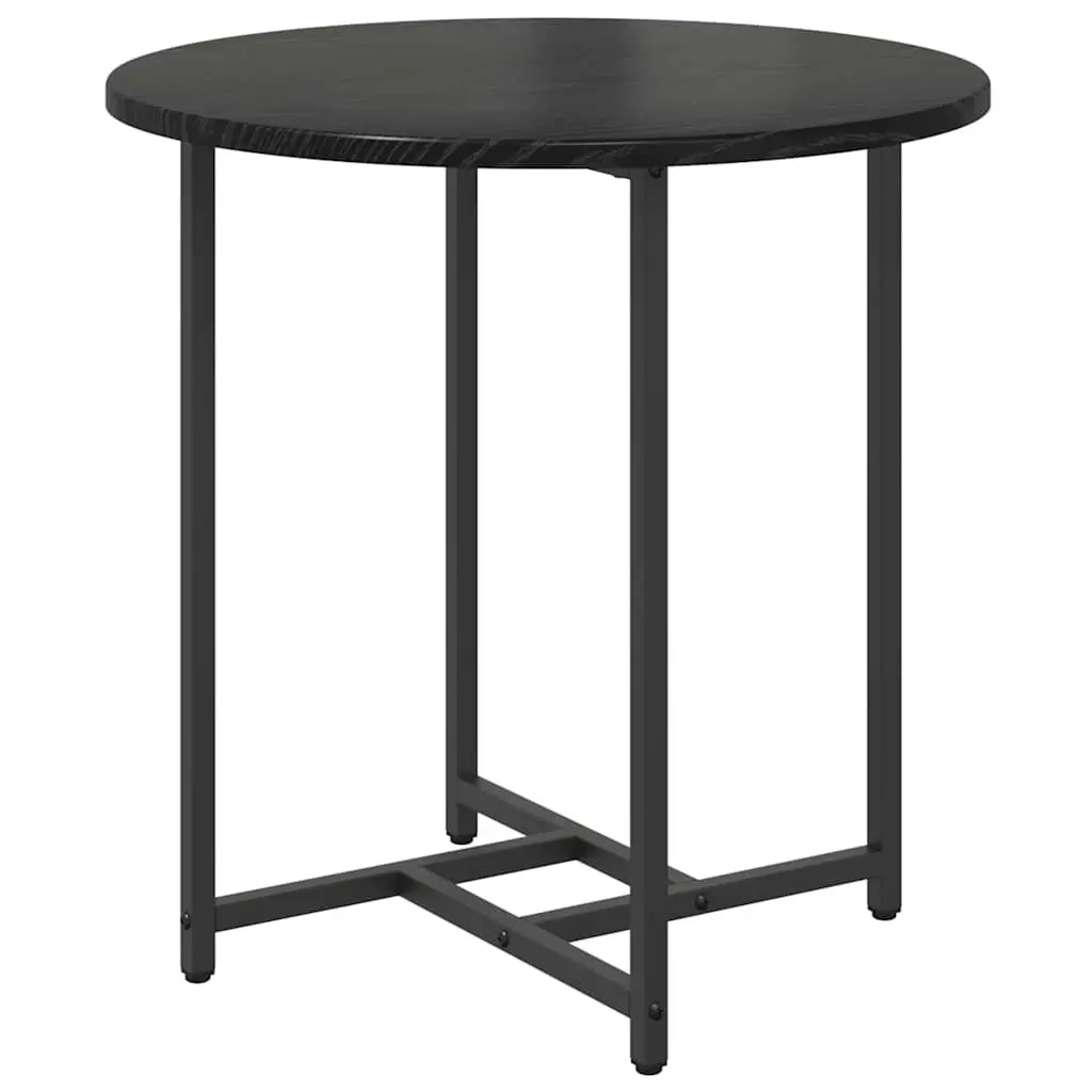 Nesting Side Table Set 2 Pieces Industrial Accent Tables Black Engineered Wood Metal Frame