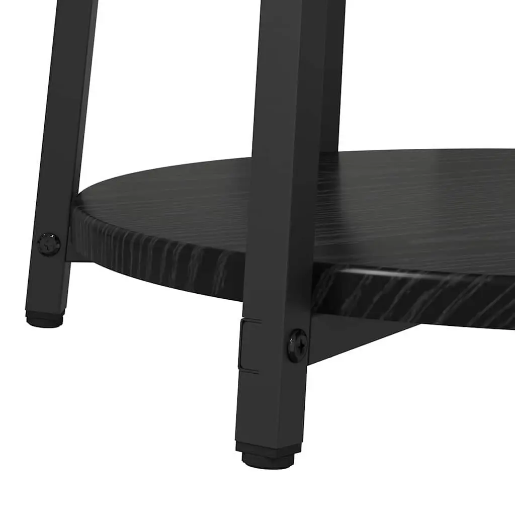 Side Table Set Industrial Round Accent 2 Pieces Black