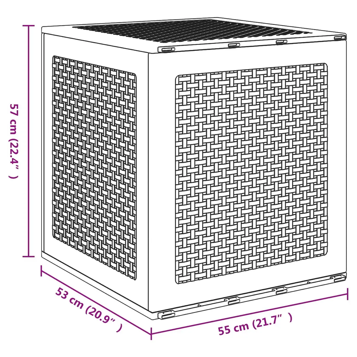Outdoor Storage Box White 55x53x57cm Garden Deck Patio Furniture Modern Design