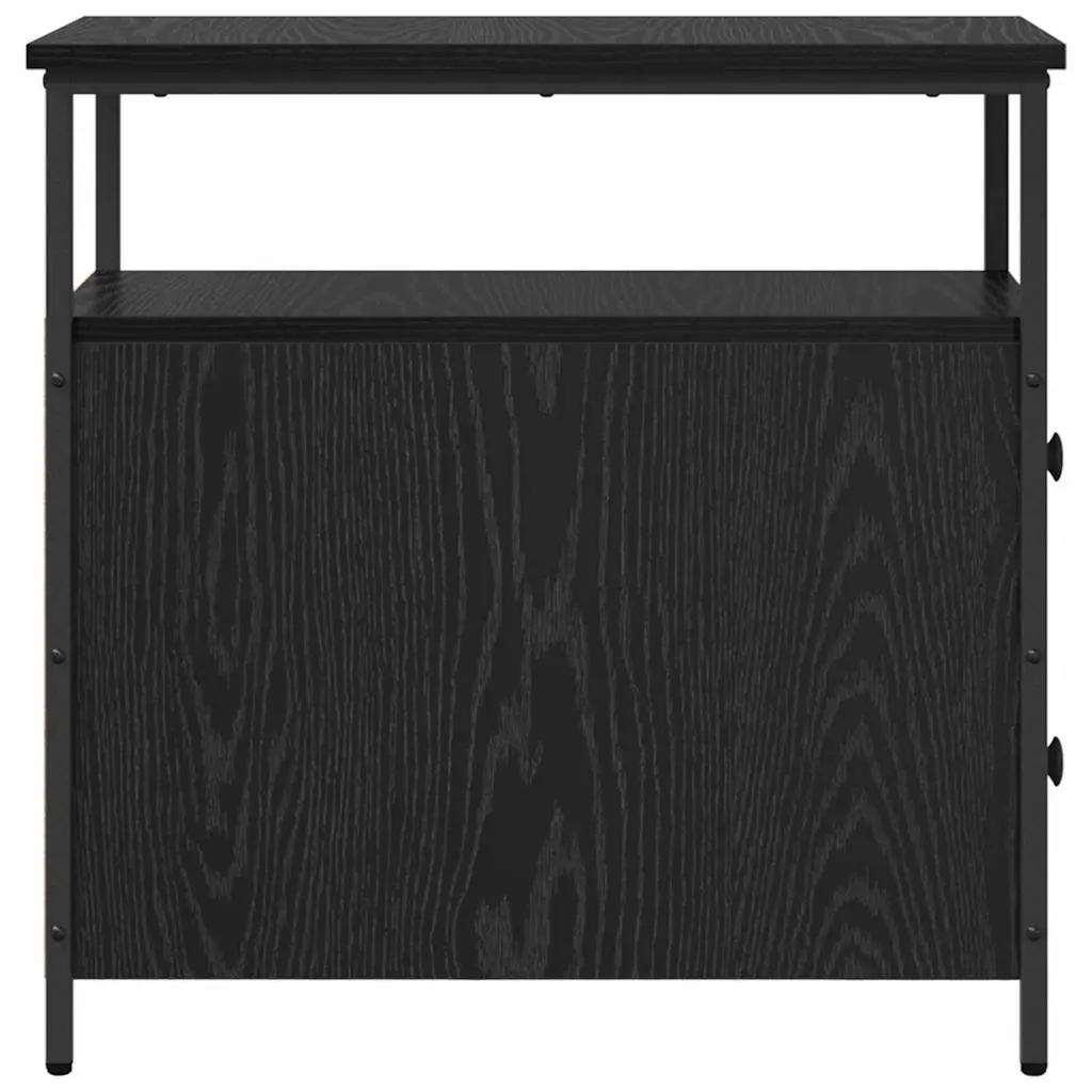Bedside Cabinet Engineered Wood Storage Drawer Black 30 x 60 x 60 cm