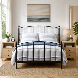 Bedside Cabinet 2 Pieces Black 30 x 60 x 60 cm Bedroom Storage Shelf Drawer
