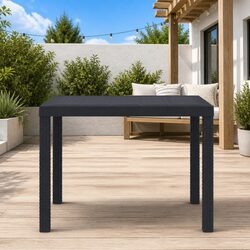 Outdoor Garden Table Anthracite 100x100x73cm Poly Rattan Steel Frame Dining