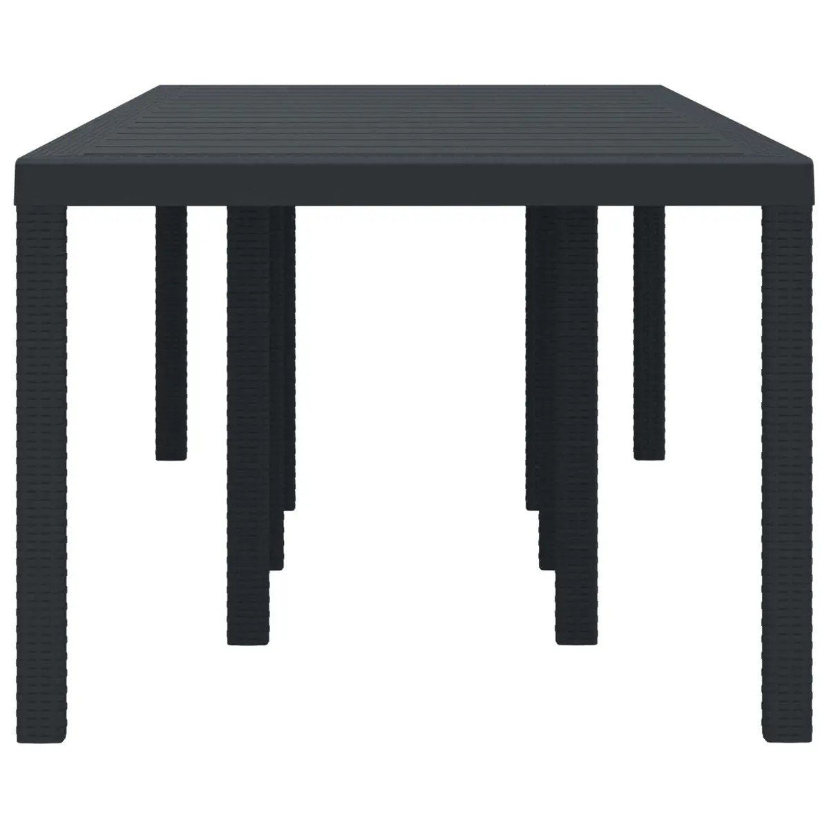 Garden Dining Table Rectangular Anthracite Poly Rattan 250 x 100 x 73 cm Outdoor Furniture
