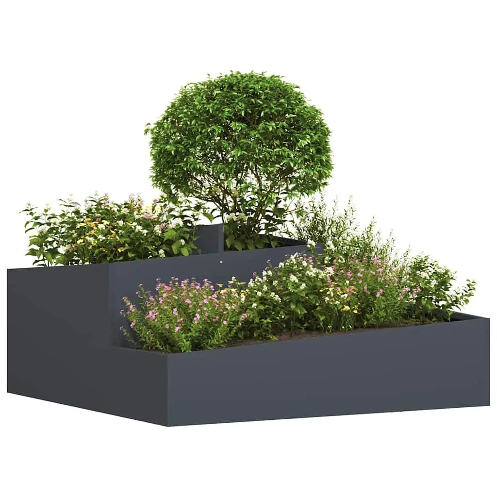 Garden Planter Metal Large Outdoor Anthracite 100x100x50cm Contemporary Design