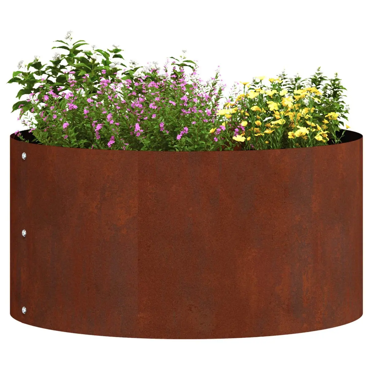 Garden Planter Ring Round Steel Frame Outdoor Flower Bed Border Brown 40cm