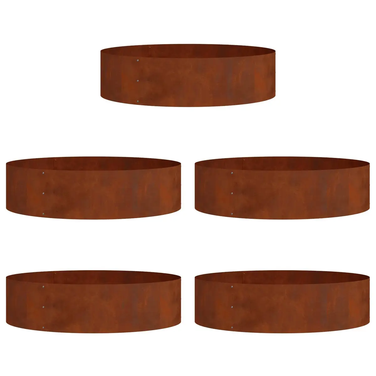 Garden Planter Ring 80x80x20cm Weathering Steel Outdoor Frame Set 5pcs